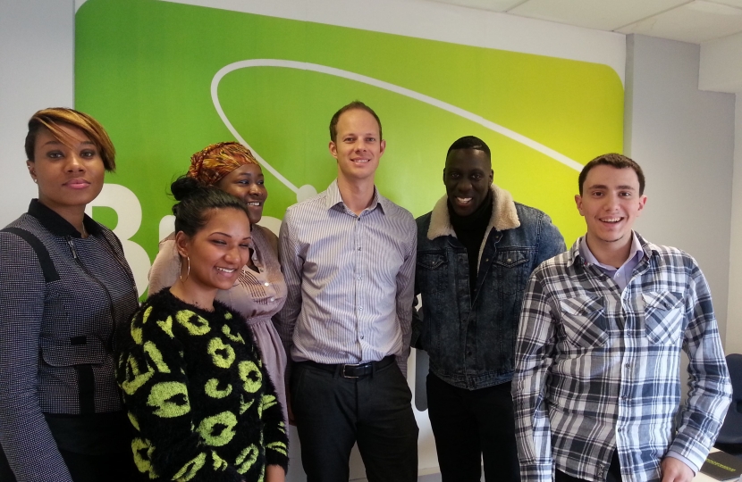 Dan with aspring self-employed workers at Business Launchpad Tooting