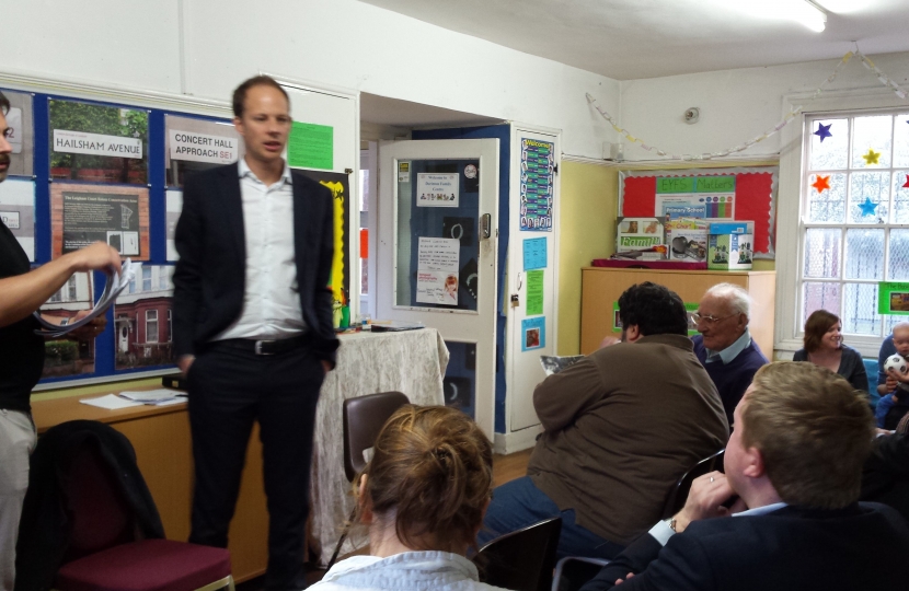 Dan and Michael speaking at the meeting