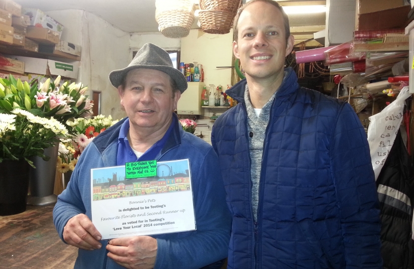 Dan with Bonnie's Pets, one of the 2014 Tooting winners