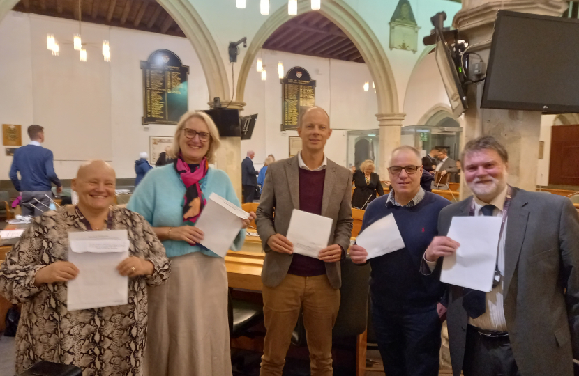 Herne Bay Conservatives Councillors with the Parking Petition at the Guildhall