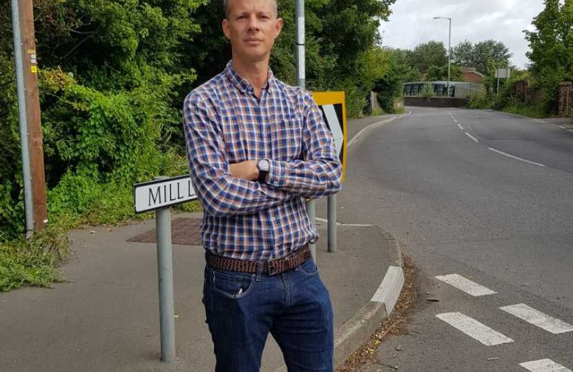 Dan Watkins at the site of the hoped-for new pedestrian crossing near Blacksole Bridge