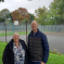 Dan Watkins and Cllr Liz Harvey at the Memorial Park Tennis Courts