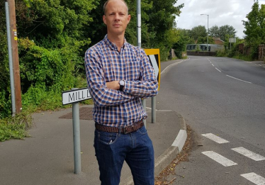 Dan Watkins at the site of the hoped-for new pedestrian crossing near Blacksole Bridge