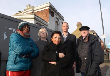 Protesting outside the deteriorating Tooting Lodge